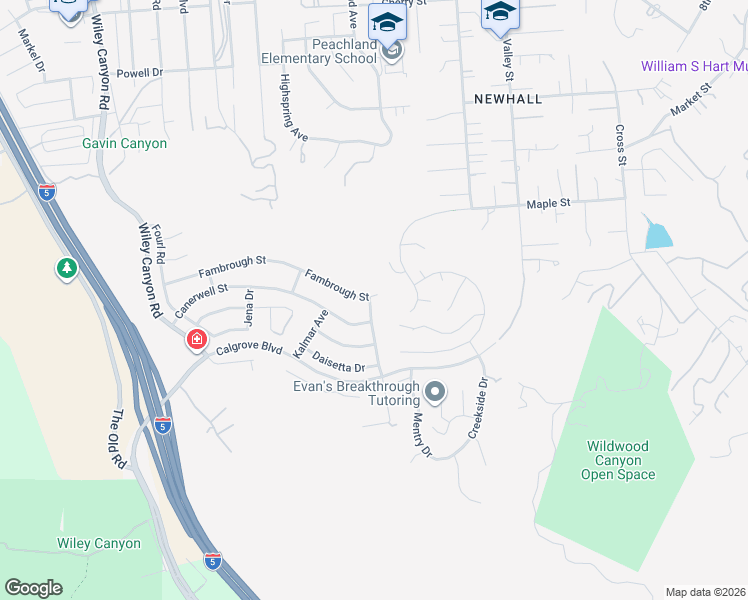 map of restaurants, bars, coffee shops, grocery stores, and more near in Santa Clarita