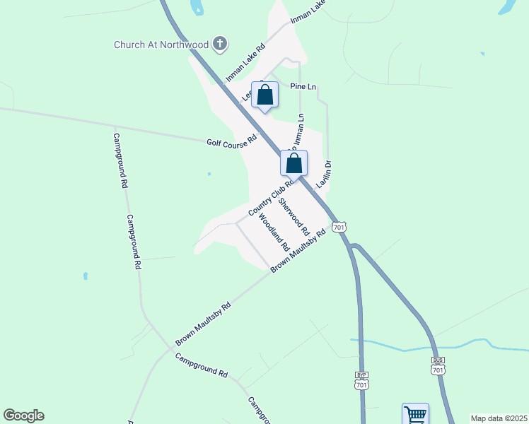 map of restaurants, bars, coffee shops, grocery stores, and more near 173 Country Club Road in Whiteville