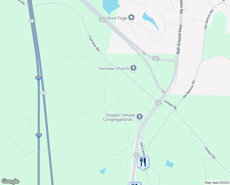 map of restaurants, bars, coffee shops, grocery stores, and more near 129 Heritage Oaks Drive in Ball Ground