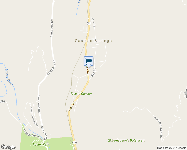 map of restaurants, bars, coffee shops, grocery stores, and more near 8572 Nye Road in Ventura