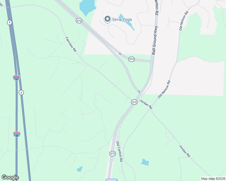 map of restaurants, bars, coffee shops, grocery stores, and more near 261 Fairview Road in Ball Ground