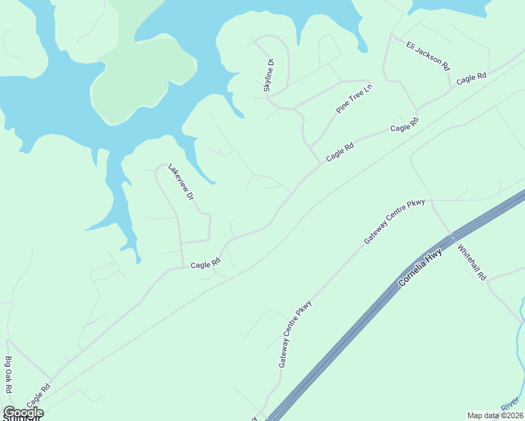 map of restaurants, bars, coffee shops, grocery stores, and more near 3631 Cagle Road in Gainesville