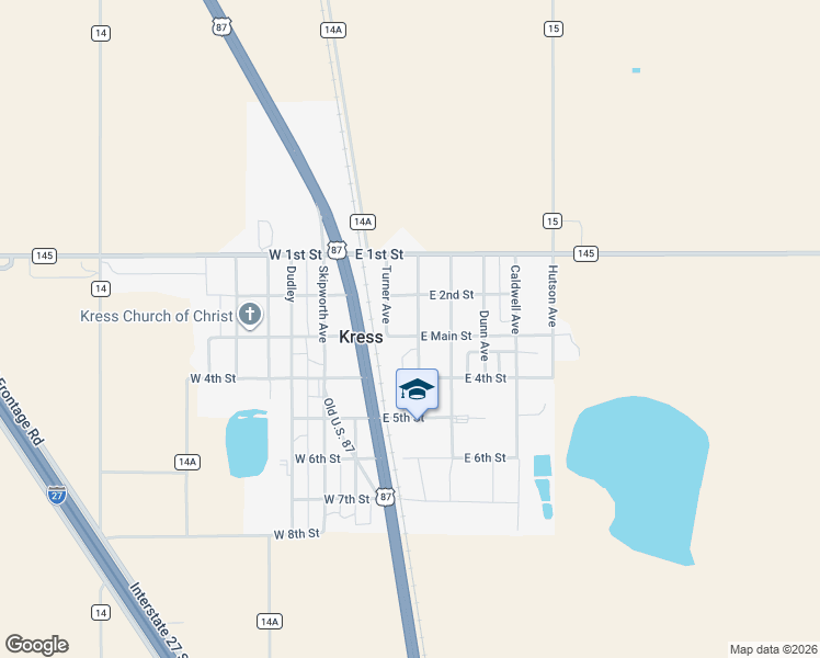 map of restaurants, bars, coffee shops, grocery stores, and more near 115 East Main Street in Kress