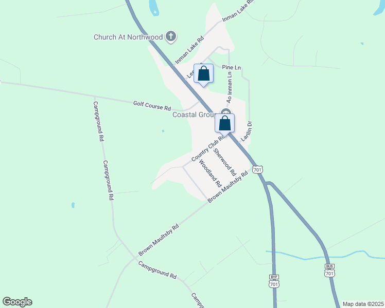 map of restaurants, bars, coffee shops, grocery stores, and more near 234 Country Club Road in Whiteville