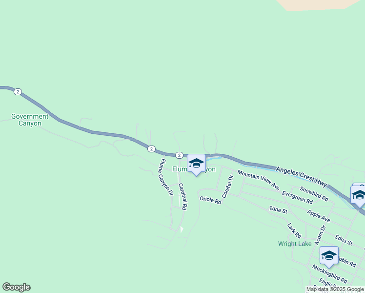 map of restaurants, bars, coffee shops, grocery stores, and more near 464 Flume Canyon Drive in Wrightwood