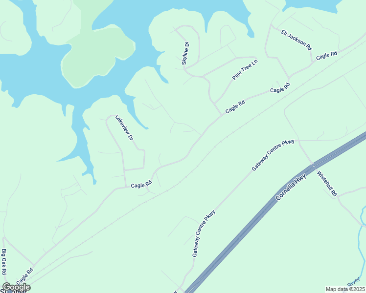 map of restaurants, bars, coffee shops, grocery stores, and more near 3635 Cagle Road in Gainesville