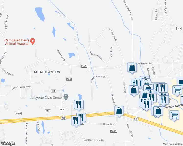 map of restaurants, bars, coffee shops, grocery stores, and more near 129 Ashley Way in Oxford