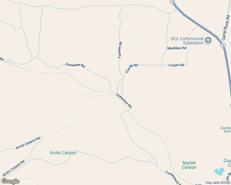 map of restaurants, bars, coffee shops, grocery stores, and more near Fairlane Road in Lucerne Valley