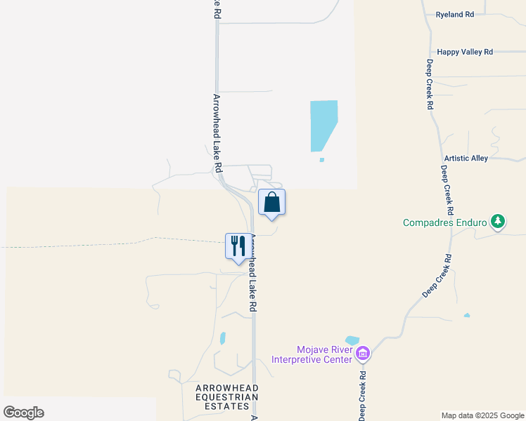 map of restaurants, bars, coffee shops, grocery stores, and more near 6375 Arrowhead Lake Road in Hesperia