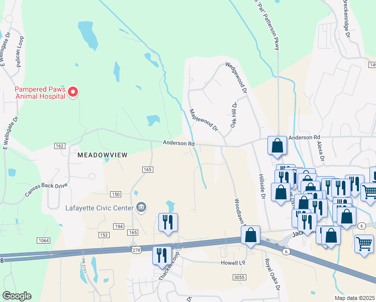 map of restaurants, bars, coffee shops, grocery stores, and more near 111 Ashley Way in Oxford