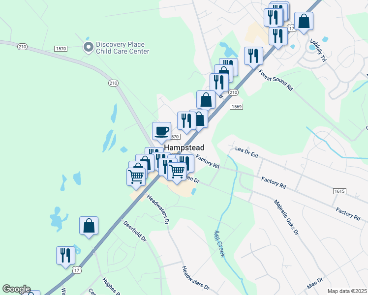 map of restaurants, bars, coffee shops, grocery stores, and more near in Hampstead