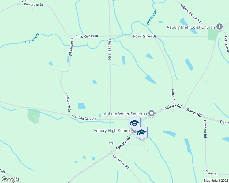 map of restaurants, bars, coffee shops, grocery stores, and more near 372 Claude Hill Road in Albertville