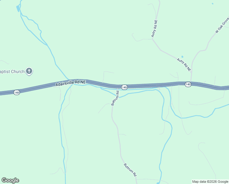 map of restaurants, bars, coffee shops, grocery stores, and more near 8 Buttrum Road in Adairsville