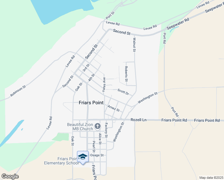 map of restaurants, bars, coffee shops, grocery stores, and more near in Friars Point