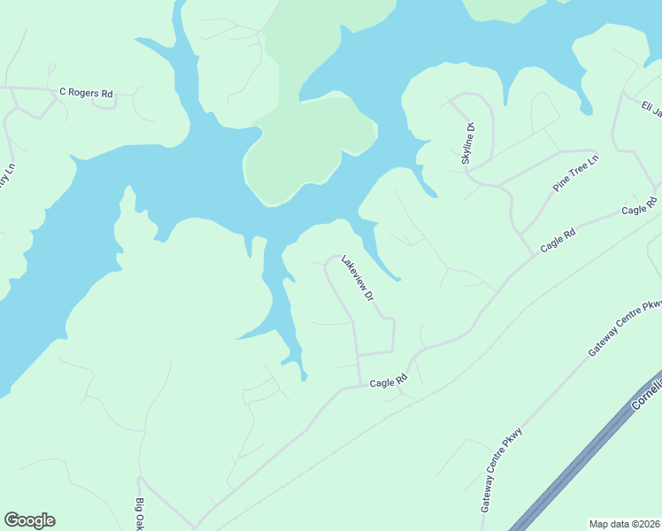 map of restaurants, bars, coffee shops, grocery stores, and more near 3592 Lakeview Drive in Gainesville