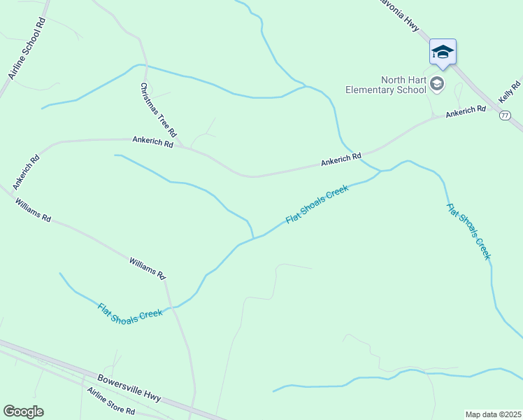 map of restaurants, bars, coffee shops, grocery stores, and more near 869 Ankerich Road in Bowersville