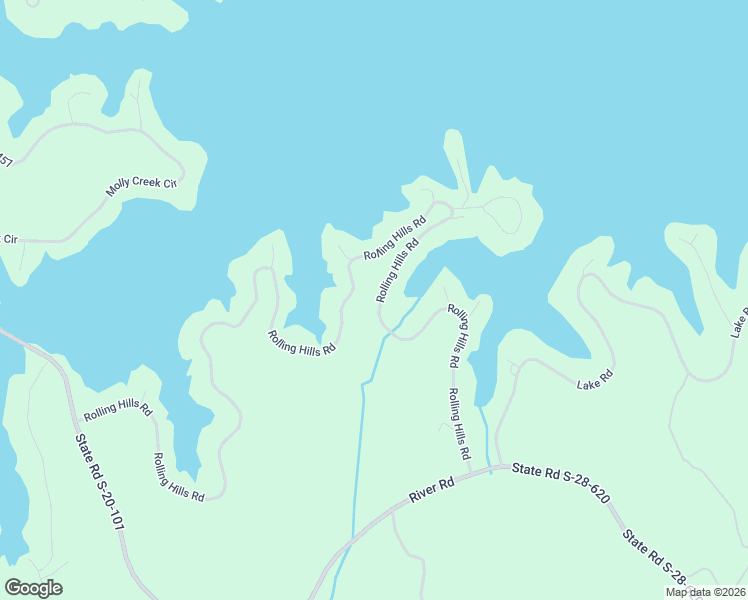 map of restaurants, bars, coffee shops, grocery stores, and more near 2361 Rolling Hills Road in Ridgeway