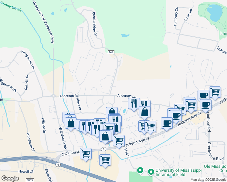 map of restaurants, bars, coffee shops, grocery stores, and more near 110 Anchorage Road in Oxford