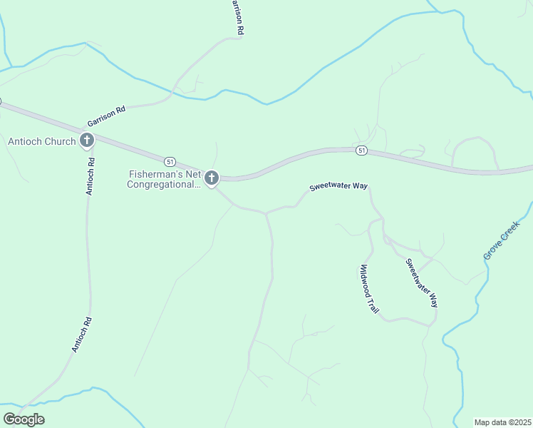map of restaurants, bars, coffee shops, grocery stores, and more near 55 Sweetwater Way in Lula