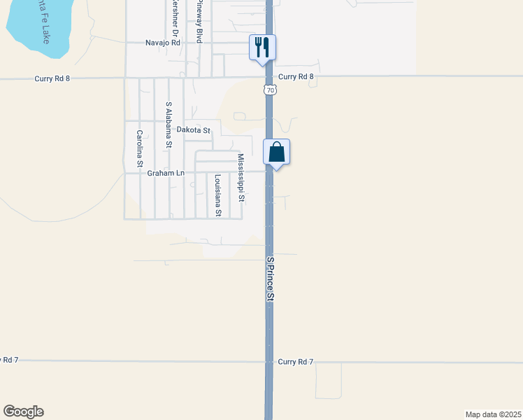 map of restaurants, bars, coffee shops, grocery stores, and more near 2644-2724 South Prince Street in Clovis