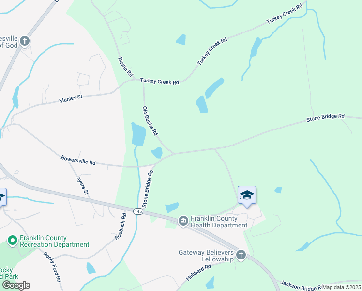 map of restaurants, bars, coffee shops, grocery stores, and more near 7280 Stone Bridge Road in Carnesville