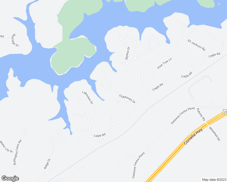 map of restaurants, bars, coffee shops, grocery stores, and more near 3817 Clubhouse Drive in Gainesville