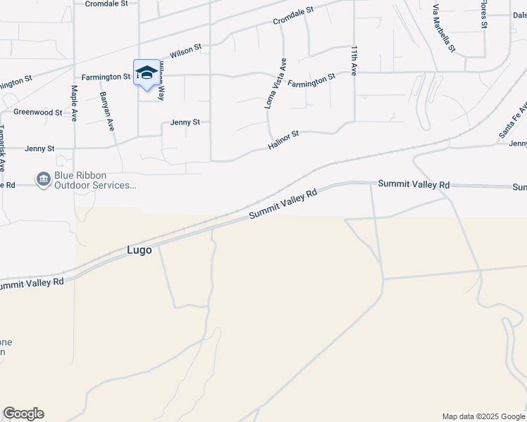 map of restaurants, bars, coffee shops, grocery stores, and more near 0 Summit Valley Road in Hesperia
