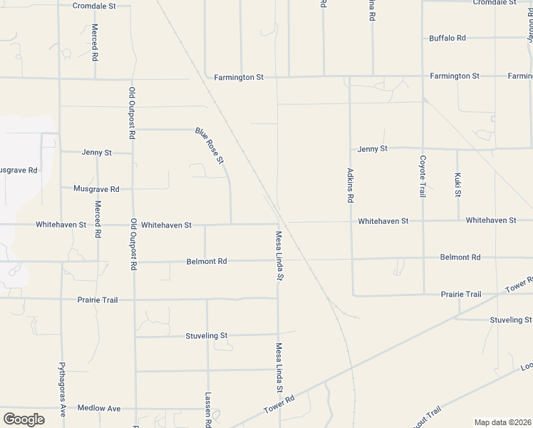 map of restaurants, bars, coffee shops, grocery stores, and more near 6565 Mesa Linda Street in Hesperia