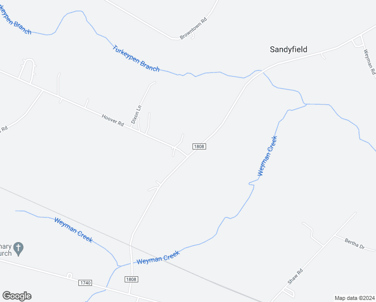 map of restaurants, bars, coffee shops, grocery stores, and more near 36 Hoover Road in Riegelwood