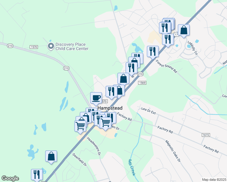 map of restaurants, bars, coffee shops, grocery stores, and more near 58 College Road in Hampstead