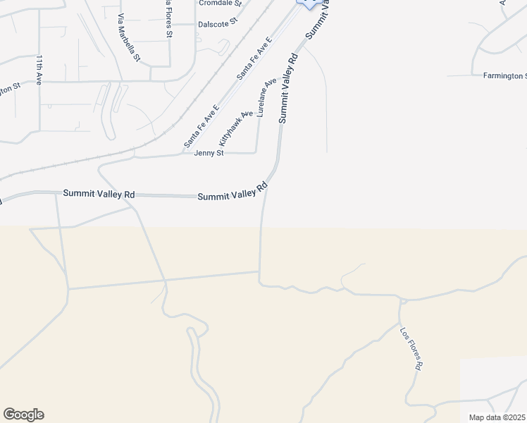 map of restaurants, bars, coffee shops, grocery stores, and more near Los Flores Street in Hesperia
