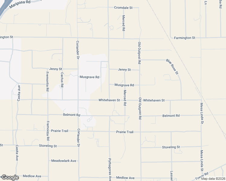 map of restaurants, bars, coffee shops, grocery stores, and more near 6565 Pythagoras Avenue in Hesperia