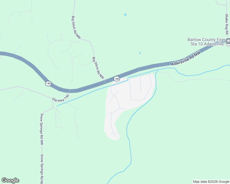 map of restaurants, bars, coffee shops, grocery stores, and more near 17 Westover Drive North West in Adairsville