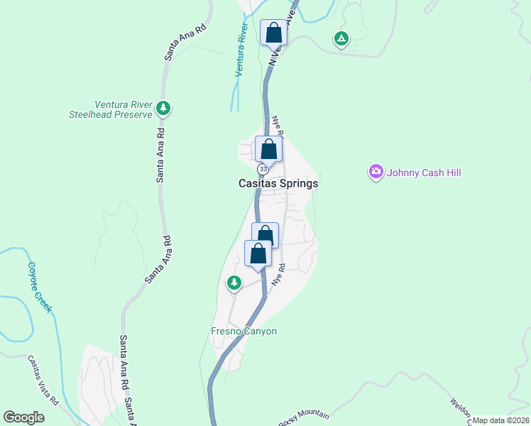 map of restaurants, bars, coffee shops, grocery stores, and more near 8882 North Ventura Avenue in Ventura