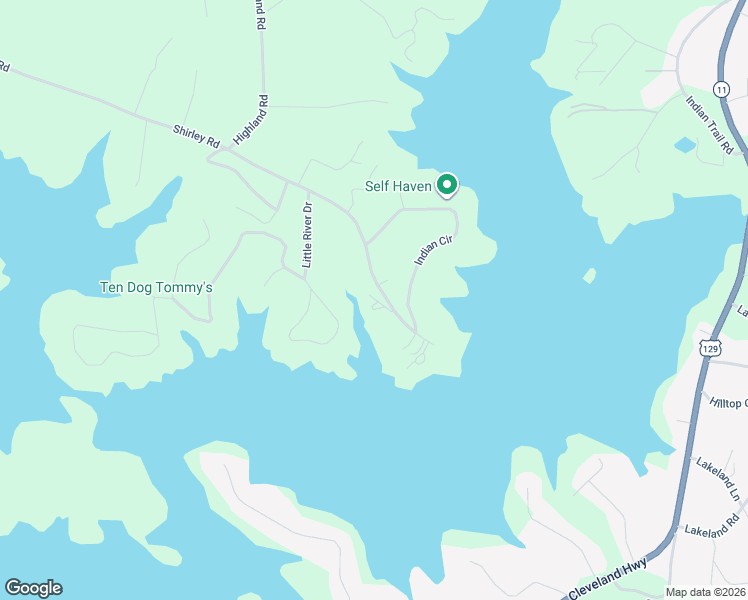 map of restaurants, bars, coffee shops, grocery stores, and more near 5136 Shirley Road in Gainesville