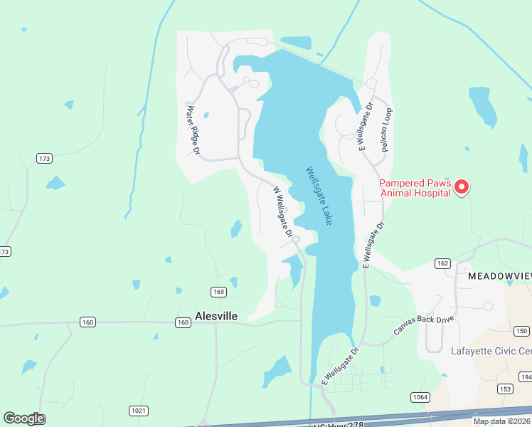 map of restaurants, bars, coffee shops, grocery stores, and more near 11001-11099 Covington Way in Oxford