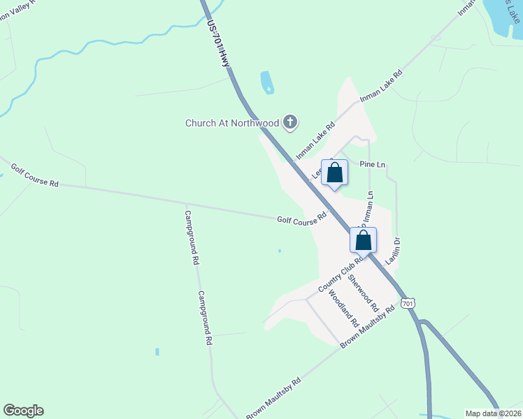 map of restaurants, bars, coffee shops, grocery stores, and more near 268 Golf Course Road in Whiteville