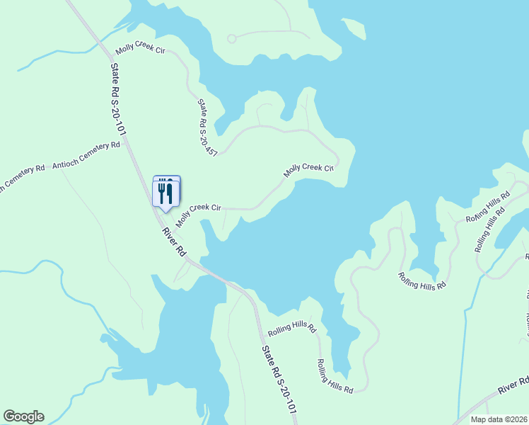 map of restaurants, bars, coffee shops, grocery stores, and more near 1545 State Road S-20-457 in Ridgeway