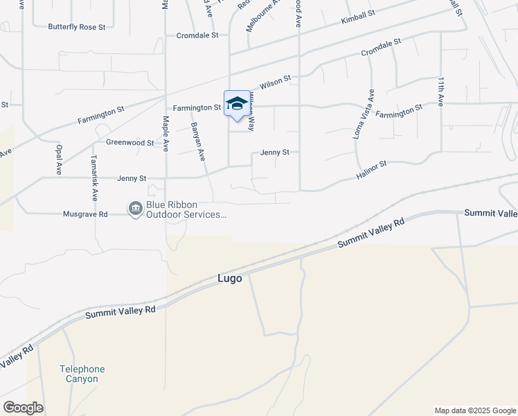 map of restaurants, bars, coffee shops, grocery stores, and more near 14659 Mulberry Street in Hesperia