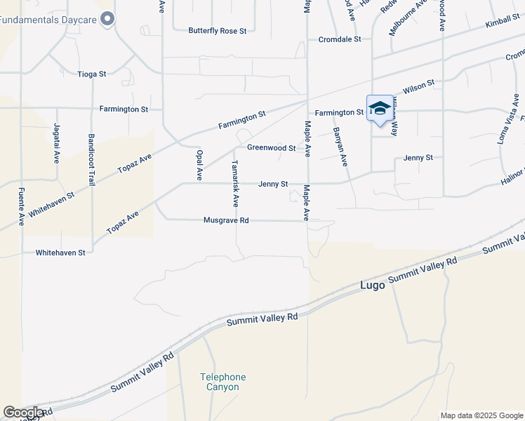 map of restaurants, bars, coffee shops, grocery stores, and more near 14388 Musgrave Road in Oak Hills