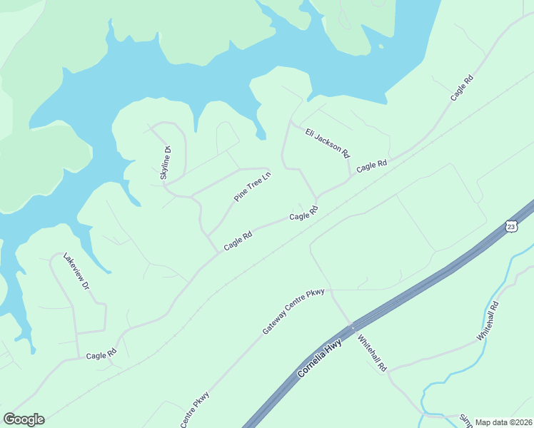 map of restaurants, bars, coffee shops, grocery stores, and more near 3845 Cagle Road in Gainesville