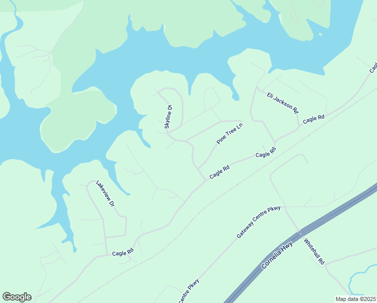 map of restaurants, bars, coffee shops, grocery stores, and more near 3843 Skyline Drive in Gainesville
