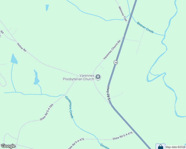 map of restaurants, bars, coffee shops, grocery stores, and more near 4923 Airline Road in Iva