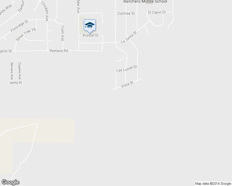 map of restaurants, bars, coffee shops, grocery stores, and more near 17325 Vista Street in Hesperia