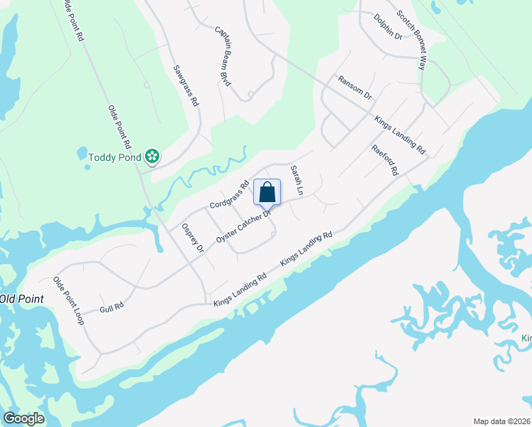 map of restaurants, bars, coffee shops, grocery stores, and more near 300 Shearwater Drive Northeast in Hampstead
