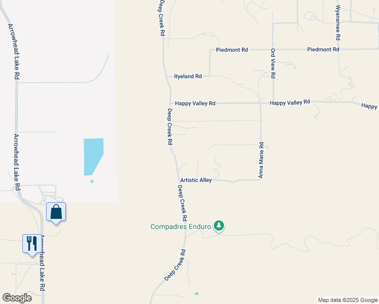 map of restaurants, bars, coffee shops, grocery stores, and more near 6719 Deep Creek Road in Apple Valley