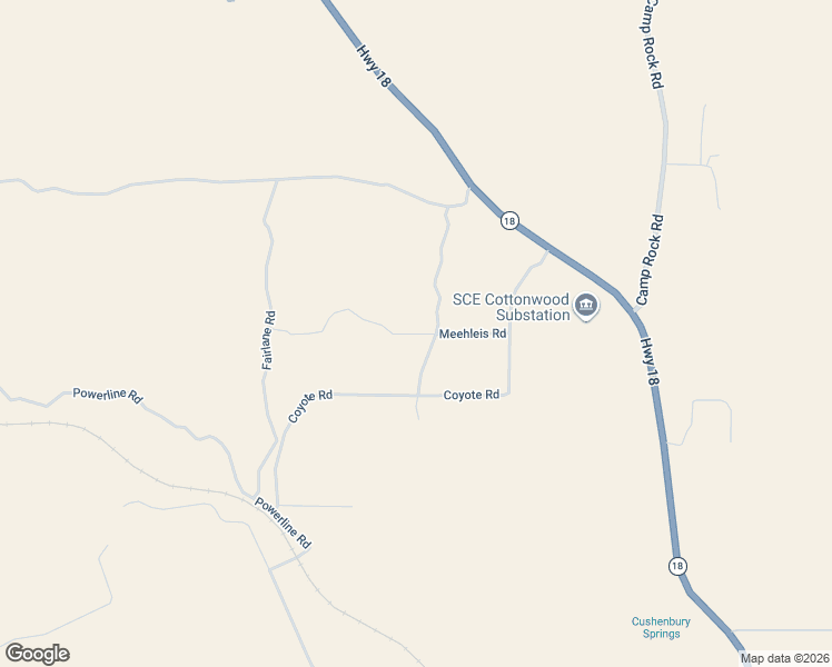 map of restaurants, bars, coffee shops, grocery stores, and more near Meehleis Road in Lucerne Valley