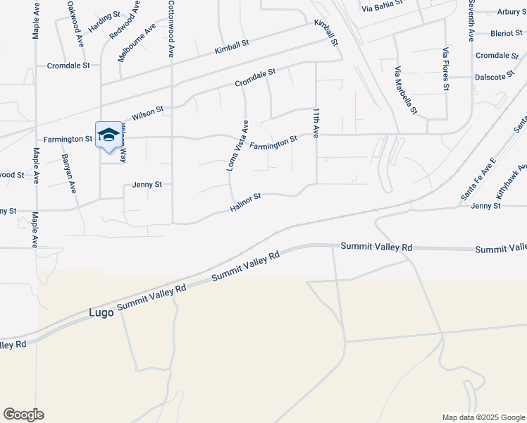 map of restaurants, bars, coffee shops, grocery stores, and more near 15147 Halinor Street in Hesperia