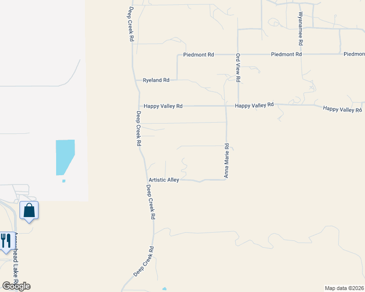 map of restaurants, bars, coffee shops, grocery stores, and more near 6725 Deep Creek Road in Apple Valley