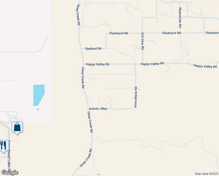 map of restaurants, bars, coffee shops, grocery stores, and more near 6719 Deep Creek Road in Apple Valley